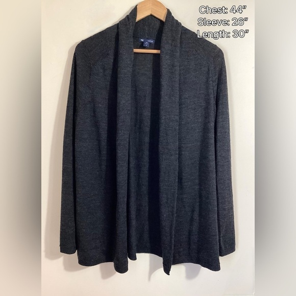 GAP Ultrasoft 100% Wool Open Front Cardigan Gray Size M Classic Minimal Capsule - Picture 5 of 13